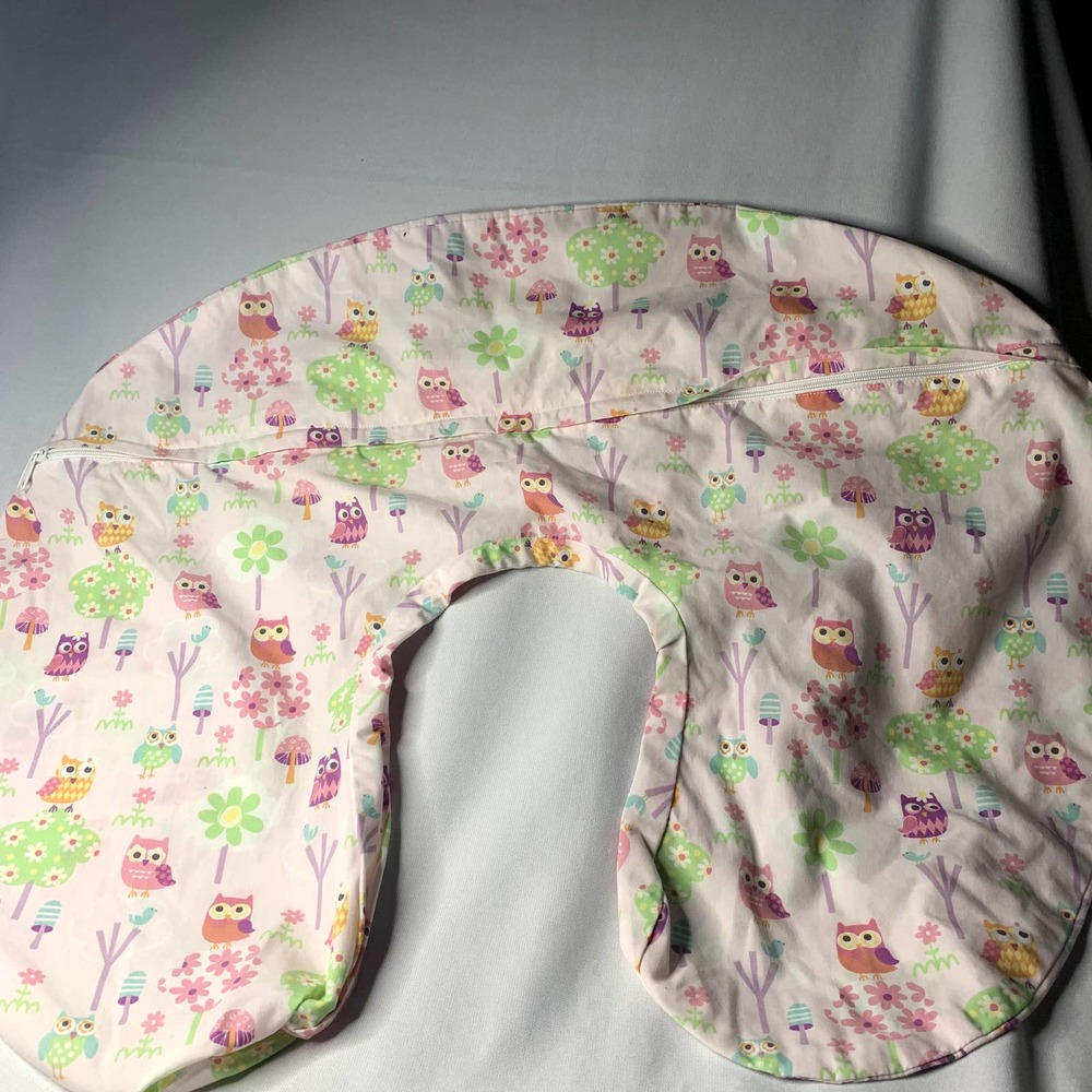 Pink with Trees and Owls Bobby Cover Clean no stains rips or tears